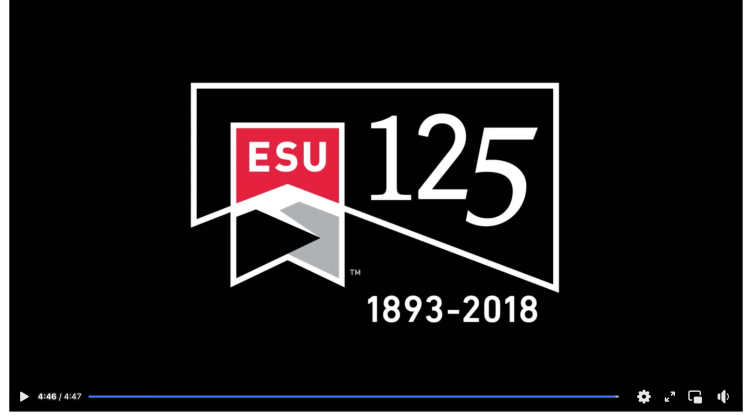 A screen grab from East Stroudsburg University's 125th anniversary video.
